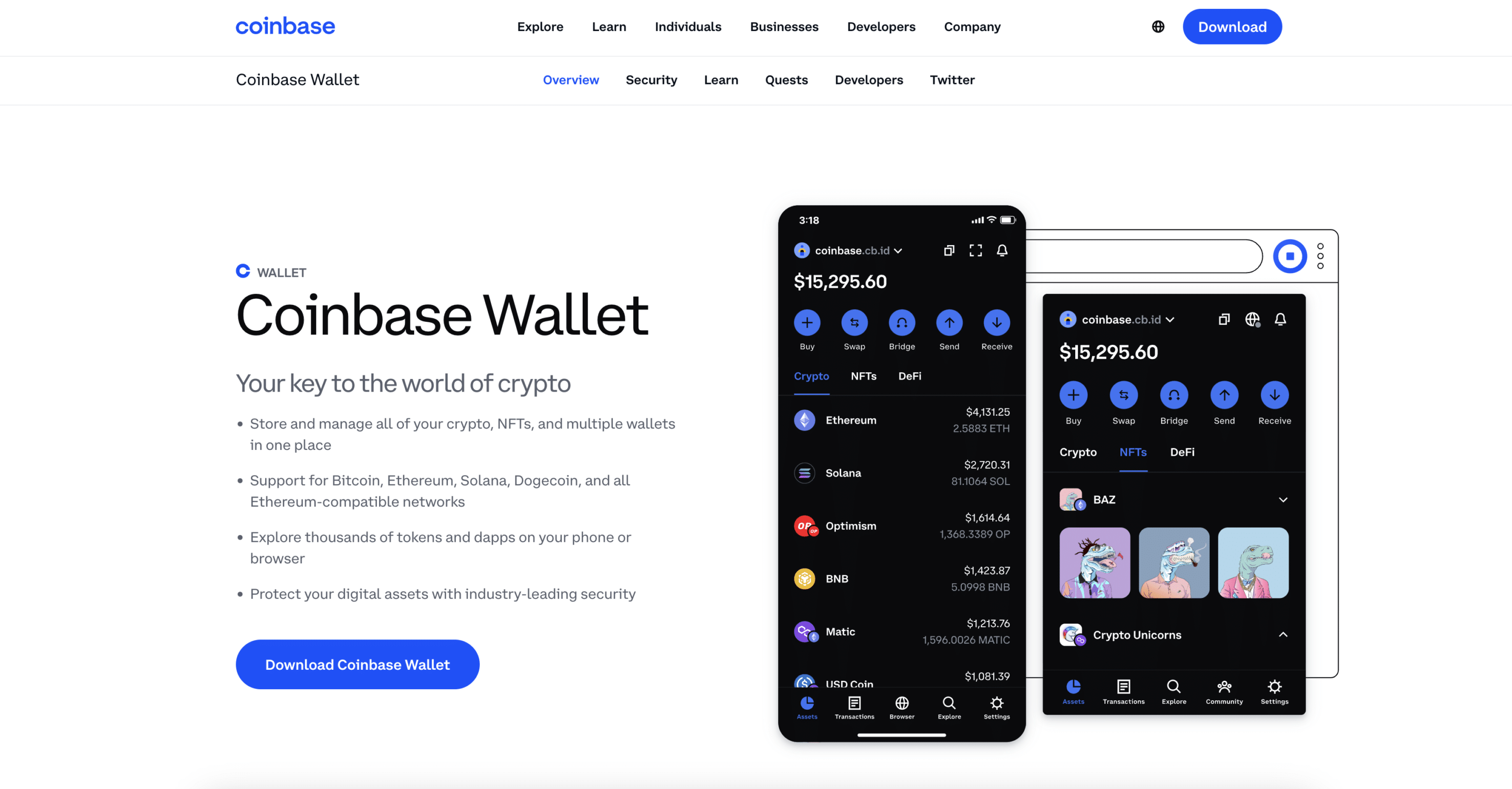 CoinBase wallet trade and store your cbETH with this BASE wallet